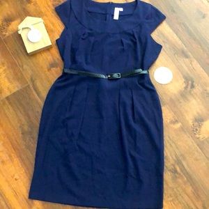 NWT Emma & Michele Cap Sleeve Belted Dress